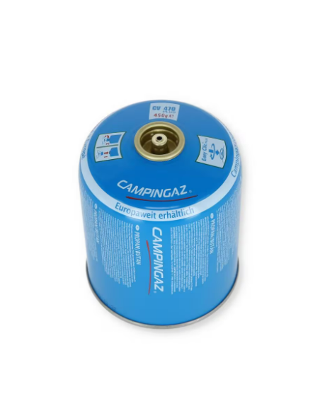 Cartucho de válvula Campingaz® con mezcla butano/propano de alto rendimiento.