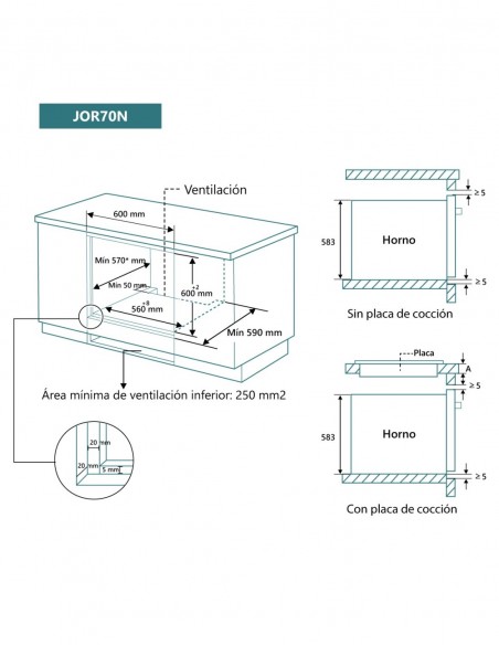Horno 8 funciones Cristal Negro