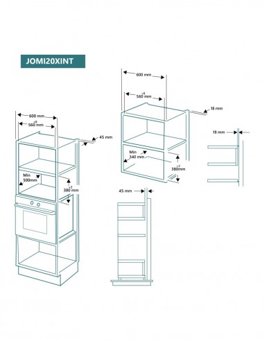 Forno a microonde integrato con Grill 20 litri Inox Johnson