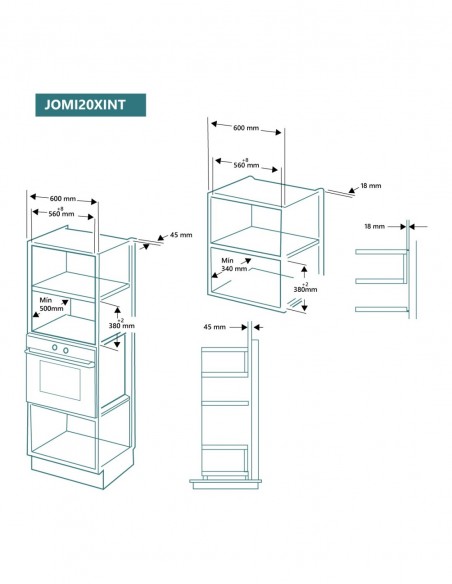 Forno a microonde integrato con Grill 20 litri Inox Johnson