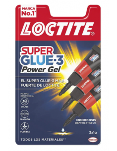 Pegamento Loctite Super glue3 Power gel Mini trio 3x1gr