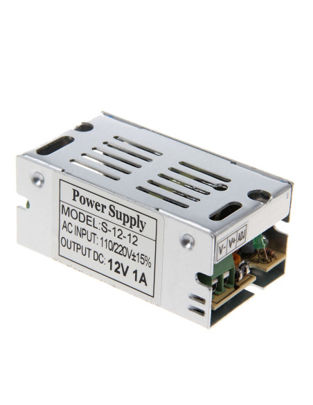 Alimentation 12v châssis acier. 1A