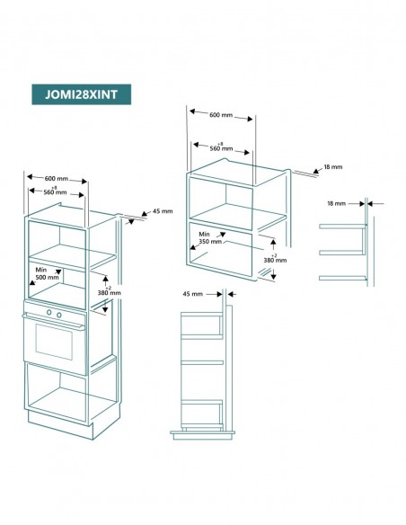 Microonde integrato con Grill 28 litri Inox Johnson