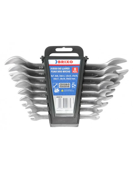 Set di chiavi fisse due bocche 8 pz Brixo