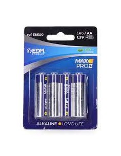 Pilas alcalinas AA 1,5V EDM 4ud