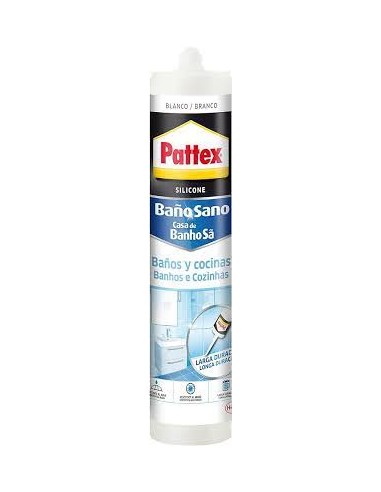 Silicona blanca Pattex baños y cocinas 280ml antimoho