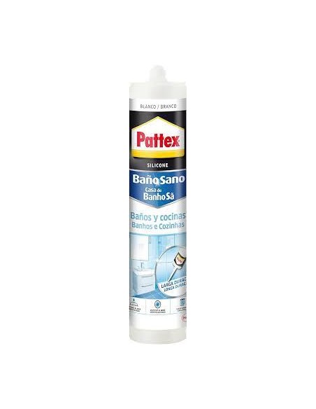 Silicona blanca Pattex baños y cocinas 280ml antimoho Silicona blanca Pattex baños y cocinas 280ml antimoho