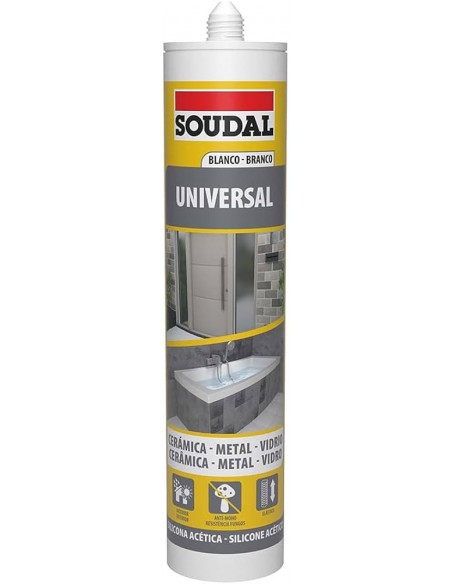 Silicio universale SOUDAL 280ml trasparente o bianco