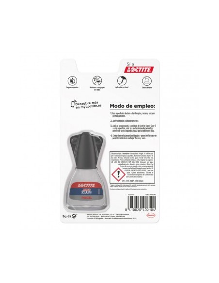 Pegamento adhesivo Loctite Super Glue-3 con pincel 5gr Pegamento adhesivo Loctite Super Glue-3 con pincel 5gr