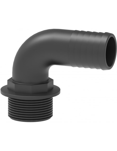 Racor curvo ratubos per tamburi filettati maschi in polietilene