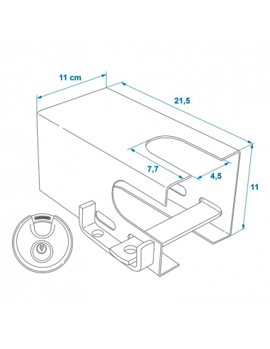 Serratura antirobo per caravan 110x110mm con blocco disco PM ProPlus