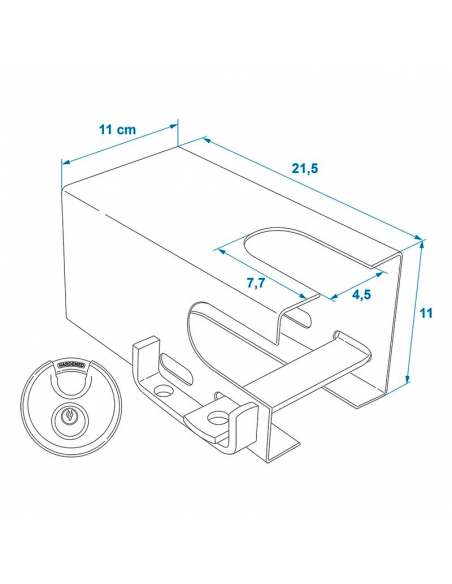 Serratura antirobo per caravan 110x110mm con blocco disco PM ProPlus