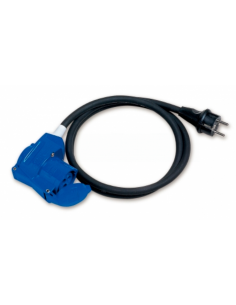 Adaptador Schuko/Cetac con codo para exterior de 1,50 cm con un grosor de 1,50 mm²