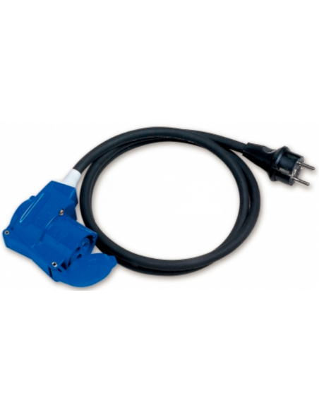 Adaptateur Schuko/Cetac en coude de 150 cm pour extérieur d'une épaisseur de 2,5 mm²