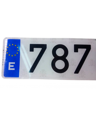 Plaque d'immatriculation en acrylique. Voiture. Normal
