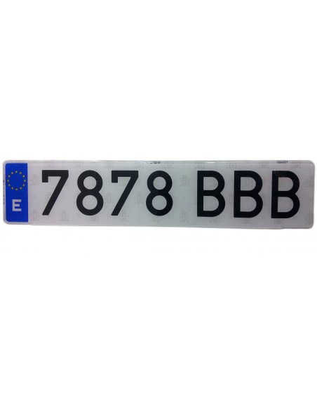 Nummernschild aus Acryl. Auto. Normal