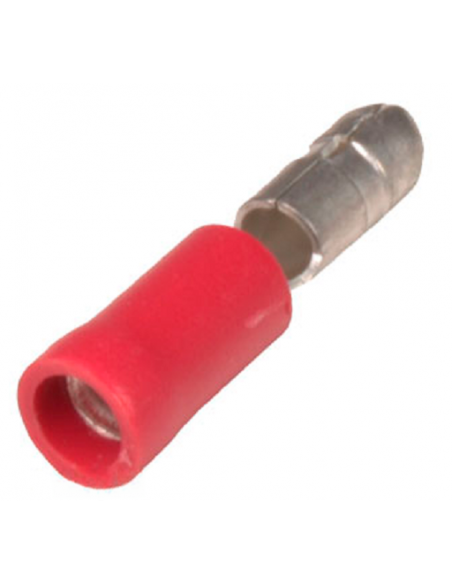 Insulated male cylindrical terminal 1.5mm² 4mm