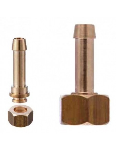 Racor recto 1/2" latón con tuerca loca Racor recto 1/2" latón con tuerca loca