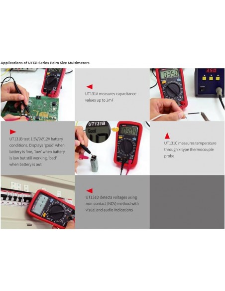 Multimetro del tamaño de la palma UT131D UNIT T