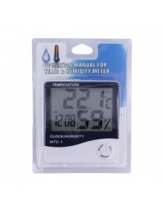 Termómetro digital LCD. Hora, temperatura y humedad