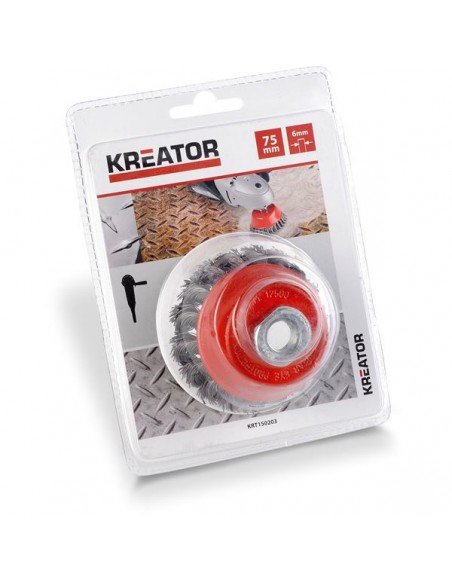 Cepillo metálico Kreator KRT150201 copa m14 75mm