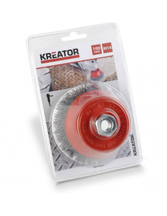 Cepillo de alambre de copa Kreator ondulado M14
