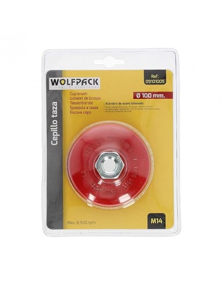 Cepillo Wolfpack de alambre de acero latonado