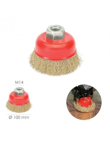 Cepillo Wolfpack de alambre de acero latonado