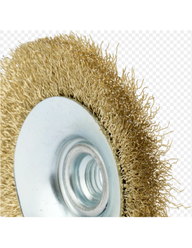 Cepillo Bellota circular de alambre ondulado de acero latonado