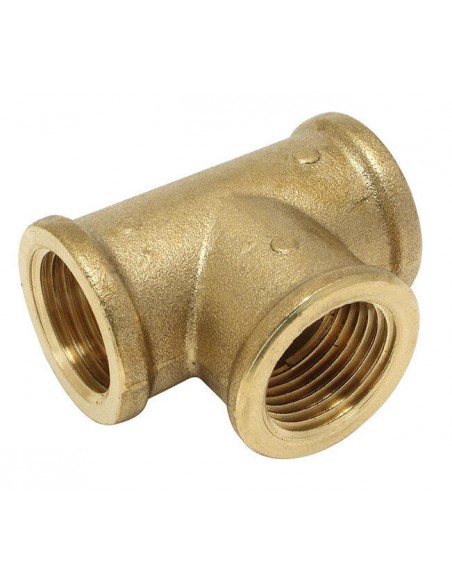 Te de latón femmina filettato