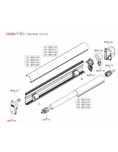 Hebilla rodillo de toldo F45 Fiamma