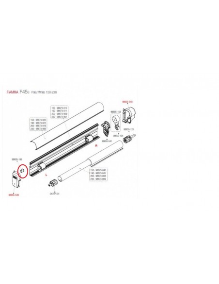 Hebilla rodillo de toldo F45 Fiamma