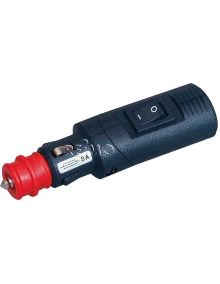 Male cigarette lighter connector with On/Off switch 12 to 24V