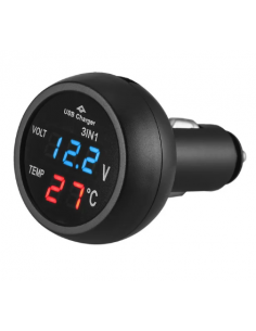 Voltmetro con connessione USB e termometro 3 in 1
