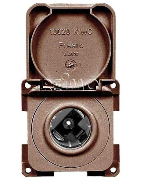 Einbausteckdose mit Deckel 12V Braun