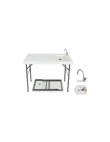 Piano folding table with sink