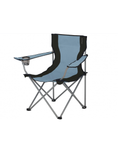 Silla para camping plegable Lausanne con portavasos azul y negra