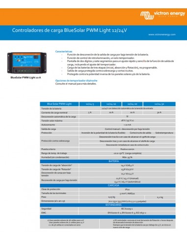 Regulador Victron 20Af PWM- Light 12/24V