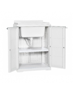 Mueble armario de resina con fregadero incorporado