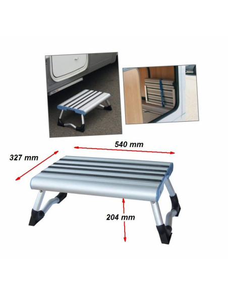 Rutschfeste Stufe aus eloxiertem Aluminium