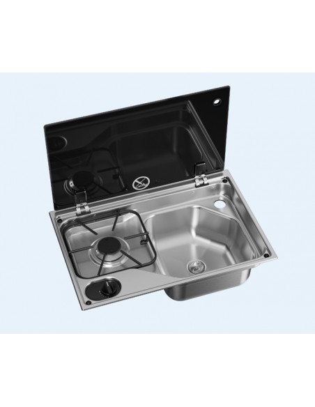 Cocina de gas Dometic CVC1525G de un fuego + fregador/derecha Cocina de gas Dometic CVC1525G de un fuego + fregador/derecha