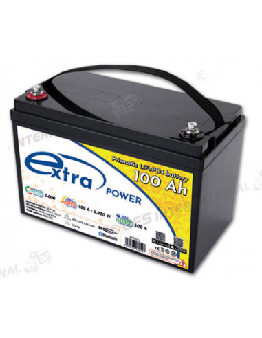 Batterie de lithium avec pôles filetés ExtraPower 100 Ah