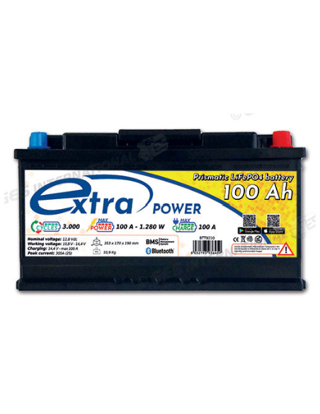 Batería de litio LifePO4 ExtraPower 100 Ah con módulo Bluetooth