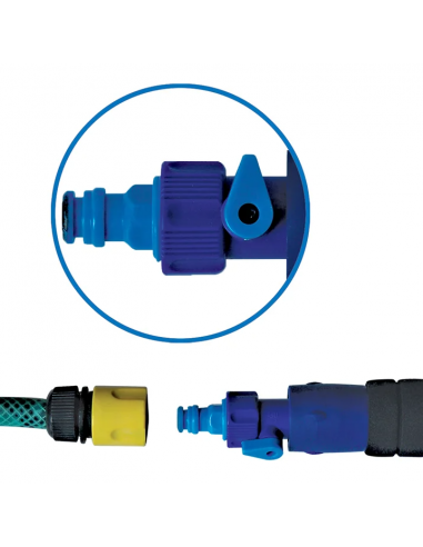 Telescopic handle with hose connection