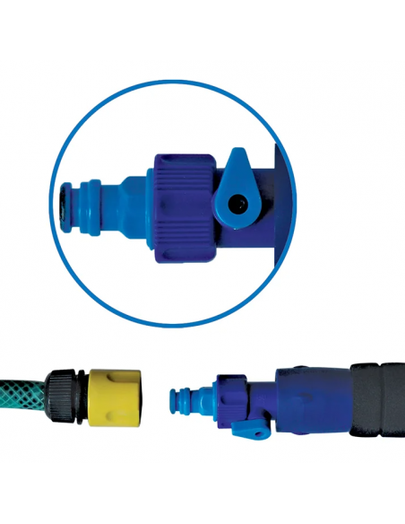 Telescopic handle with hose connection