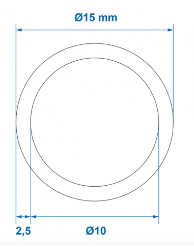 Blauer Trinkwasserschlauch 5,00 m mit einer Dicke von 10 x 15 mm
