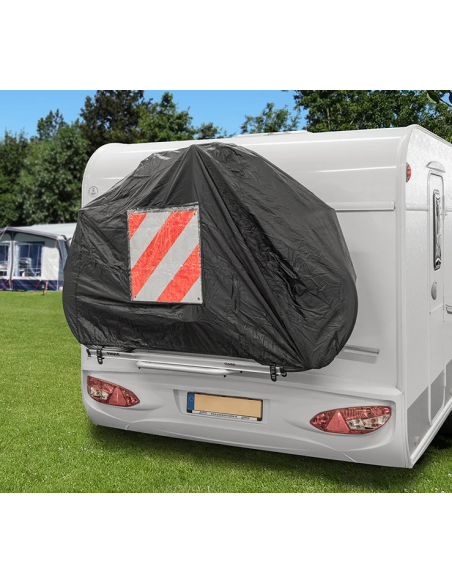 Cover for 2 bicycles with warning signal compartment