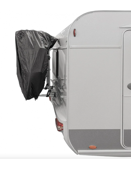 Cover for 2 bicycles with warning signal compartment