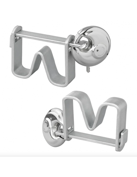 Unterstützung mit verdrehsicherem Verschluss und Scheibenverschluss