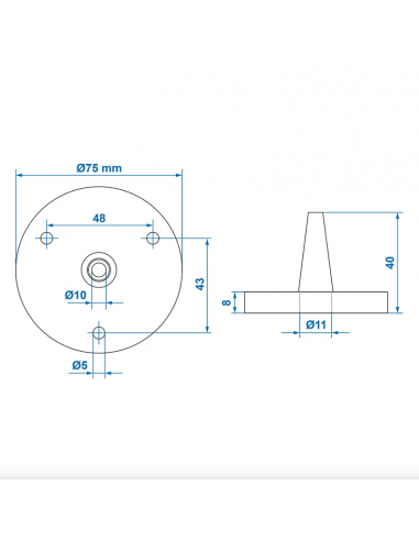 Rubber joint for round connector.